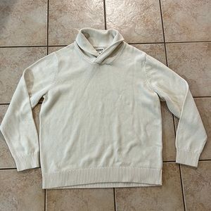 Goodthreads Cotton Fold Over Collar Sweater Cream, Sz XL‎